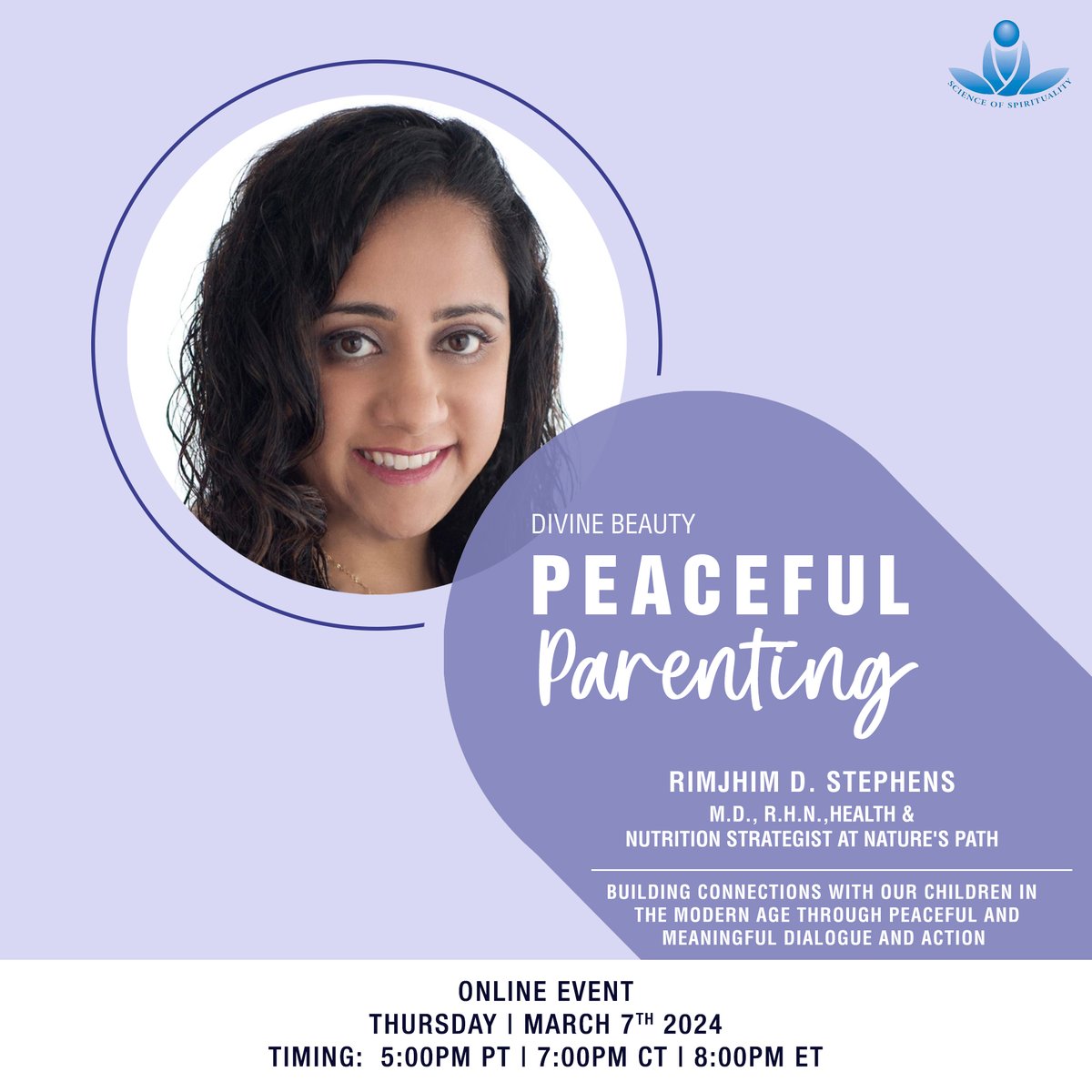 Join us for 'Divine Beauty: Peaceful Parenting,' a webinar with Dr. Rimjhim Duggal Stephens. ✨Explore how to build a strong connection with your children in today's world through peaceful and meaningful dialogue and action. Register now- sos.org/webinars/women…