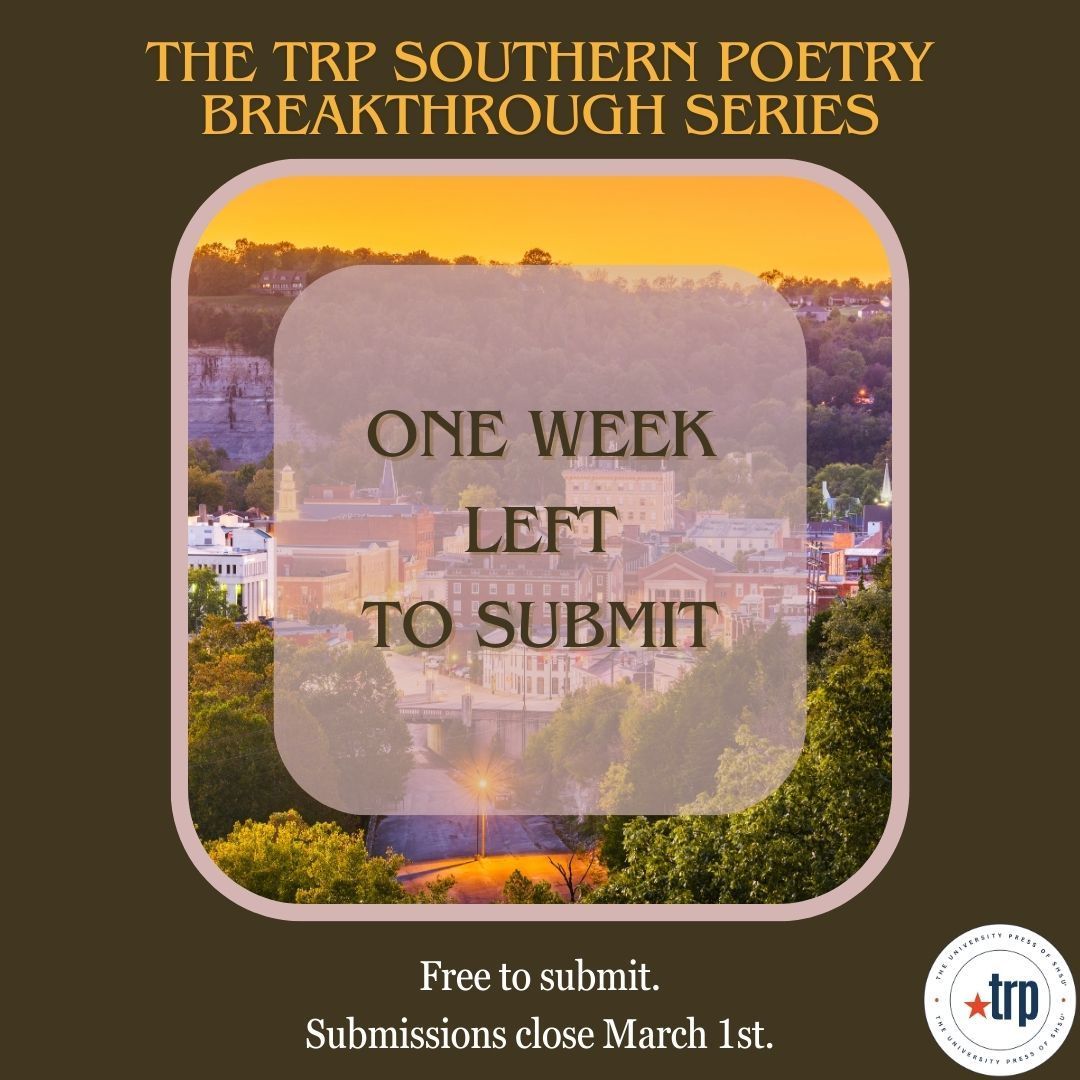 TxReviewPress's tweet photo. Calling all Kentucky poets! There is only 1 WEEK left to submit to The TRP Southern Poetry Breakthrough Series: Kentucky! It is free to submit!

#SPBT #SouthernPoetryBreakthroughSeries #Poetry #PoetrySubmissions #SmallPress #PoetryContest #CallForSubmissions #Submissions https://t.co/0sSShJwBXf