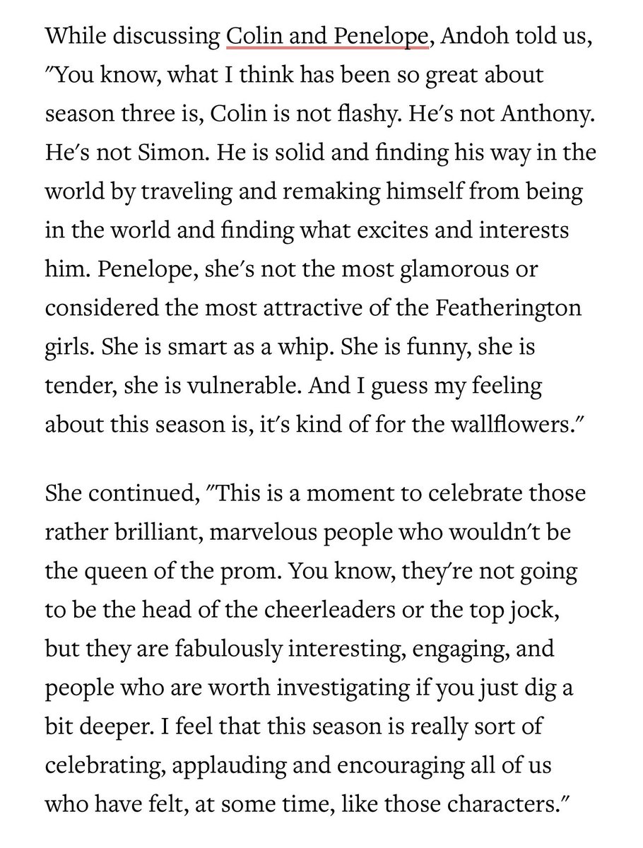 Adjoa Andoh’s continued articulation about what makes #Polin so special is so dear to me! #Bridgerton