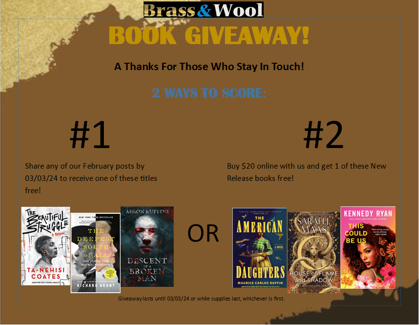 BrassNwool's tweet photo. #bookgiveaway For Our Followers only! 
Stay in touch for periodic giveaways like this!
#readingcommunity #booklovers
 We'll email you for your free book after you checkout, or we'll message you after you retweet. https://t.co/H058dMRxEc