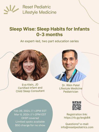 Register for this OHIP covered virtual event today. #lifestylemedicine #infantsleep