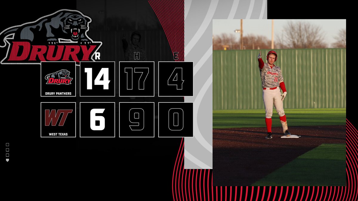 FINAL - <a href="/DruryBaseball/">DRURY BASEBALL</a> defeats No. 8 West Texas A&amp;M in Canyon, Tex., 14-6  #allweDUiswin