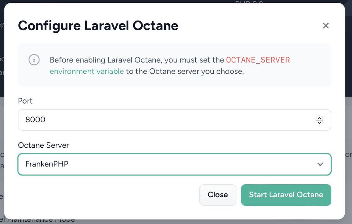 mariopalomera's tweet image. Loving #FrankenPhp and @laravelphp  Octane!