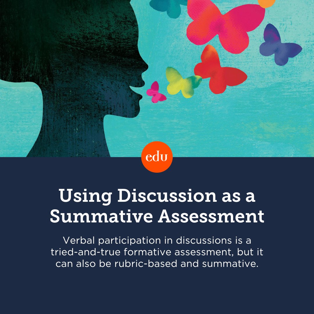 A class discussion is a powerful way to assess learning. 🙌 Find tips, discussion prompts, and a rubric here: edut.to/3UvlF6j