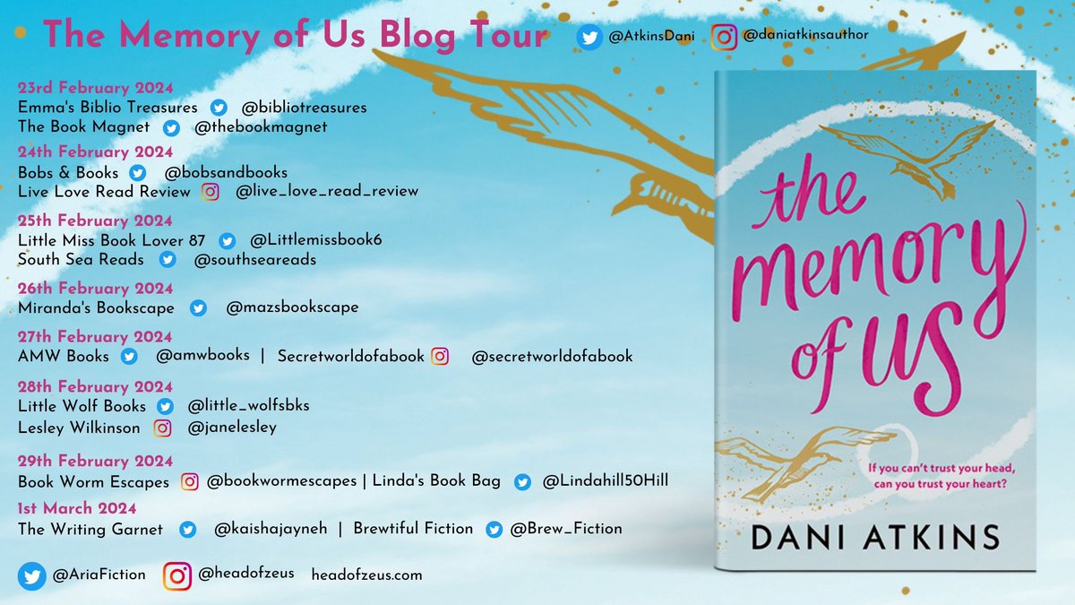 Apologies for my slightly delayed stop on the #blogtour for #TheMemoryOfUs by @AtkinsDani. Out now!

Read my review of this emotional book on my blog: lockylovesbooks.home.blog/2024/02/23/the…

@AriaFiction
@HoZ_Books 
@poppydelingpole
@soph_ransompr