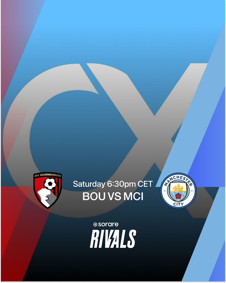 We're giving away two tickets to #ManCity vs Man United with <a href="/Sorare/">Sorare</a>! 🚨

1️⃣ Like + RT this post
2️⃣ Challenge us on Sorare Rivals for the Bournemouth vs City game: sorare.pxf.io/vN335y

One random winner who beats our score will receive two tickets to the Manchester derby! 🎫
