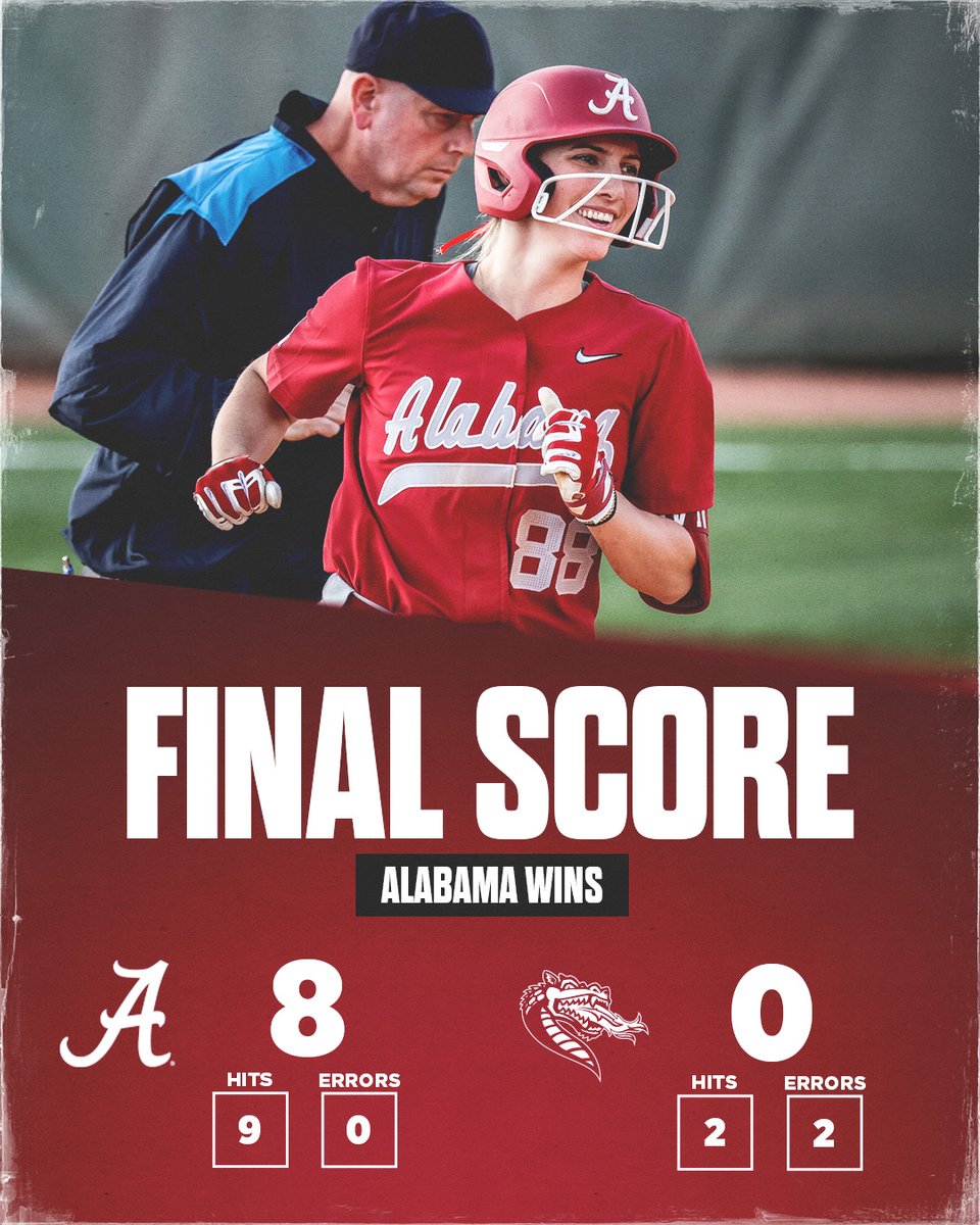 Alabama gets the run-rule shutout over UAB to start its weekend at the Green &amp; Gold Classic ... game two of the day vs. Western Carolina in about 25 minutes

#Team28 #RollTide