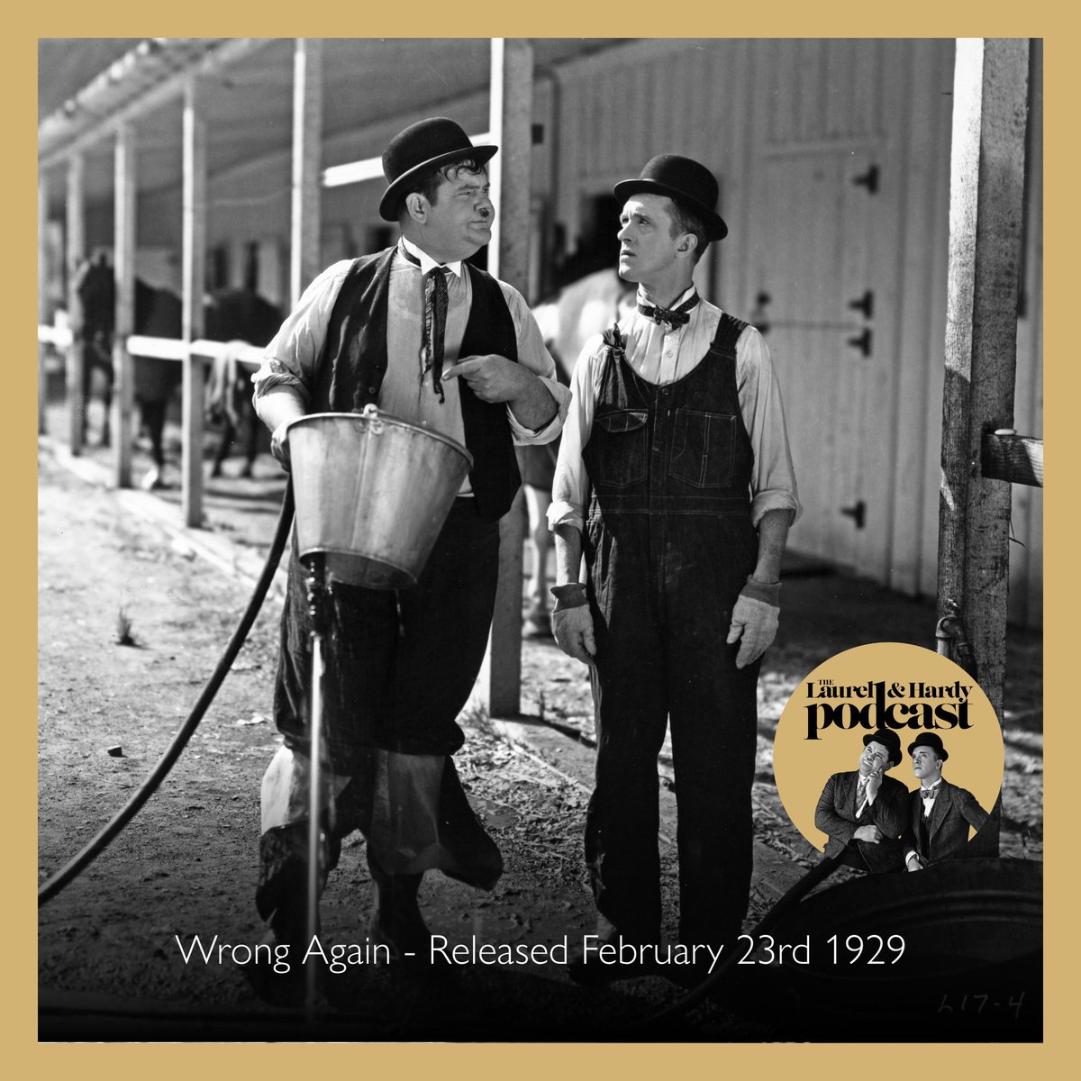 On this day in 1929, Hal Roach Studios released Laurel and Hardy's 'Wrong Again'. Listen to the podcast episode where historian Glenn Mitchell and I discuss this wonderful classic comedy. Listen here: laurelandhardyfilms.com/podcast/episod…