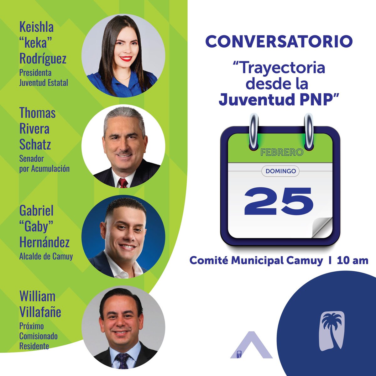 trschatz51's tweet photo. Joven estadista te espero este domingo, 25 de febrero en el Comité Municipal de Camuy.
Ven y demostremos que somos la fuerza política más grande en nuestra Isla.
🌴🌴🌴
#VotaIntegro https://t.co/hZSn17eRoh