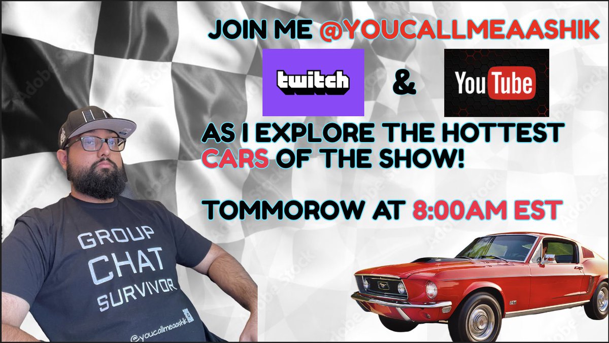 📅 Tomorrow, February 24th 🕖 8:00 AM EST!!!!
#Twitch #Youtube #Carshow #cars