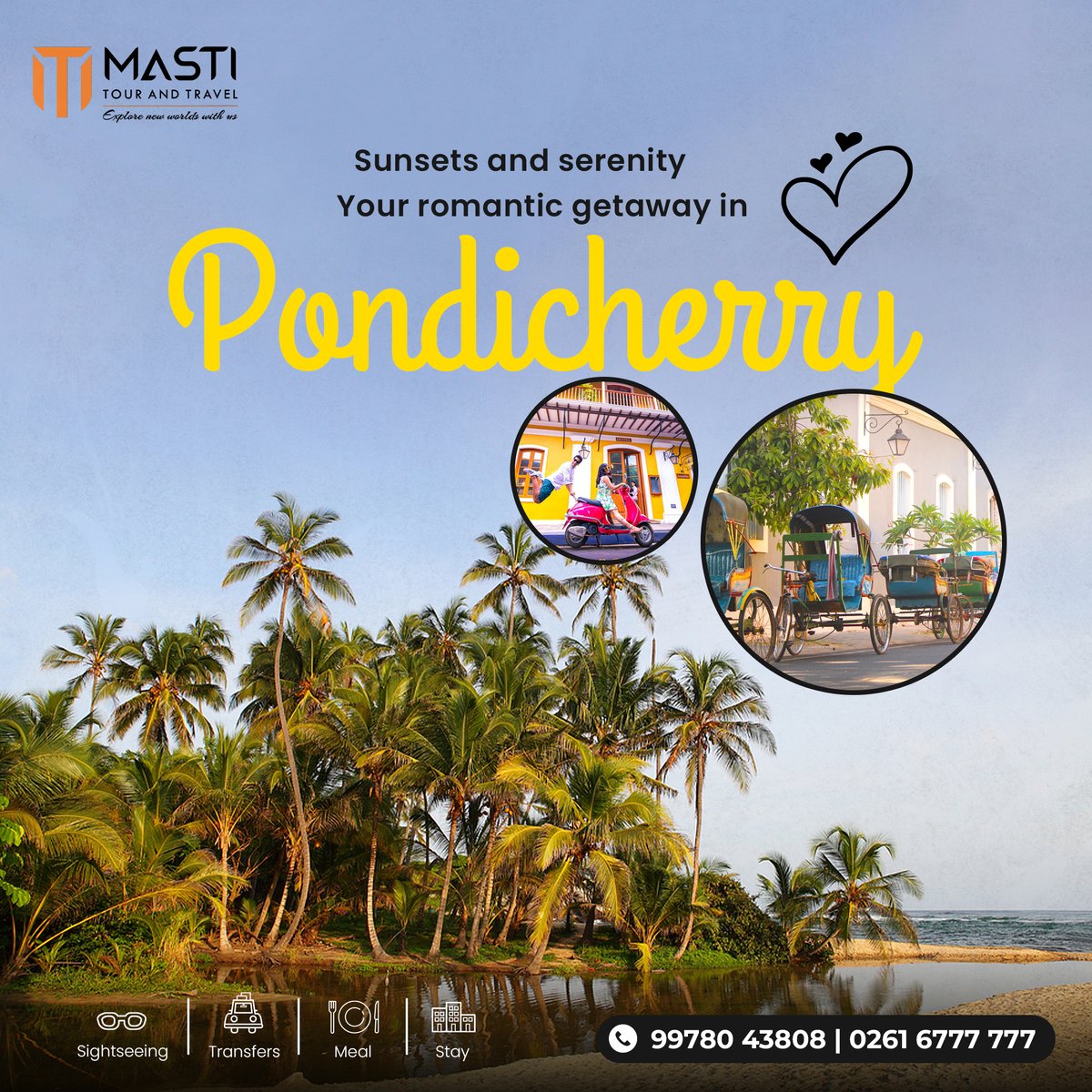 Escape to the romantic charm of Pondicherry with your special someone 
Plan your couple's retreat today
📞0261 6777 777

#pondicherry #pondicherryresorts #pondicherrycity  #beach #pondicherrybeach #pondicherrydiaries #travelretreart #honeymoon #honeymoonpackage  #mastitour