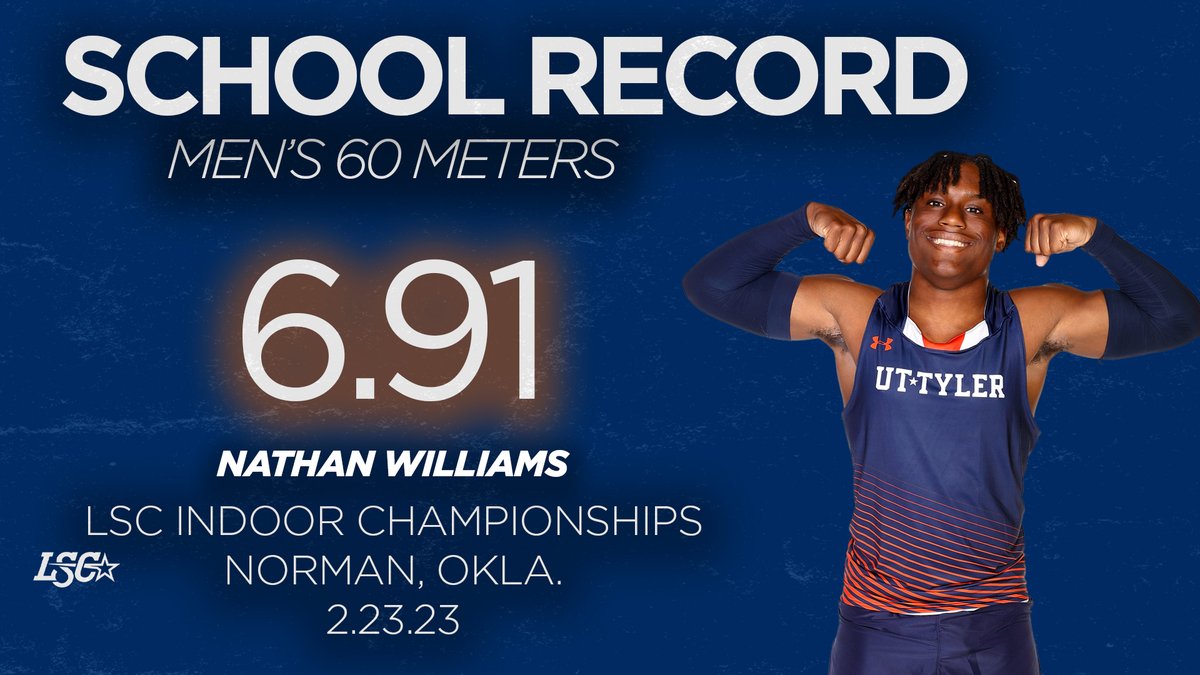 MT&amp;F | ANOTHER ONE!

Nathan Williams takes down the men's 60 meter indoor school record at the LSC Indoor Championships for <a href="/UTT_XCTF/">UT Tyler Track and Field/Cross Country</a>!

#SWOOPSWOOP