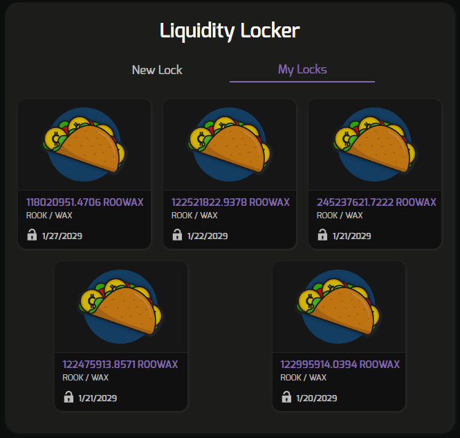 To keep myself from degen behavior, I have locked so far 3000 $WAXP + 3000 wax worth of $ROOK for 5 years.

Consider using the <a href="/waxdao_io/">WaxDAO</a> liquidity locker:
waxdao.io/liquidity-lock…

#NFT #WAXP #WAXNFT