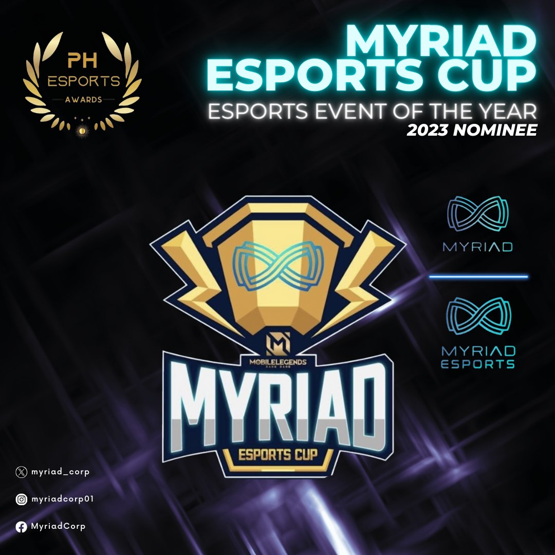 Thank you so much, PH Esports Awards, for this Esports Event of the Year nomination for our FIRST-EVER gaming tournament - the Myriad Esports Cup! 😎🙏🏻 @aldenrichards02 @MyriadEsports #ALDENRichards #MyriadEsports #PHEsportsAwards