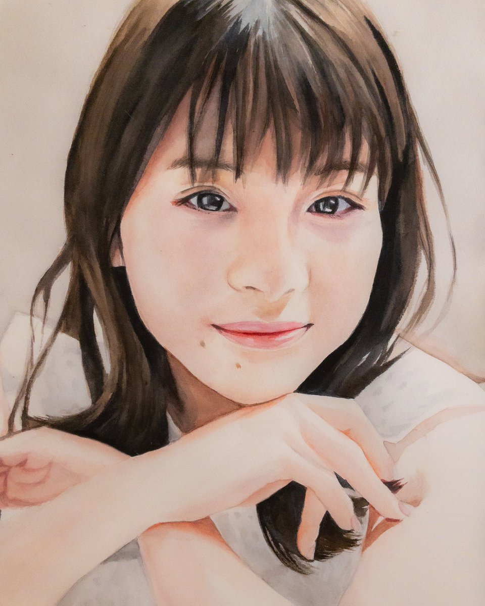 出口夏希 ちゃんの水彩画です🎉 #似顔絵オーダー #水彩画 #色鉛筆