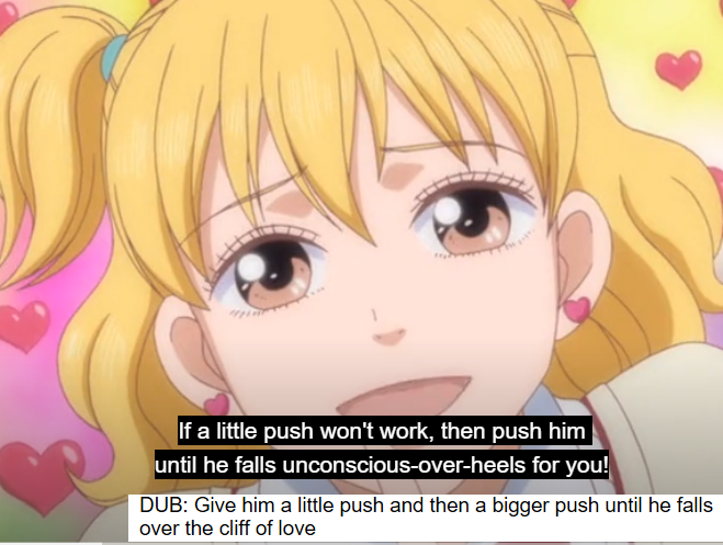 p9cker_girl's tweet photo. Here's a sneak peek of at another questionable trans sensitivity approved Lovely Complex Dub script in for the next installment of #ProjectLoveCom https://t.co/oZCIat4q3s