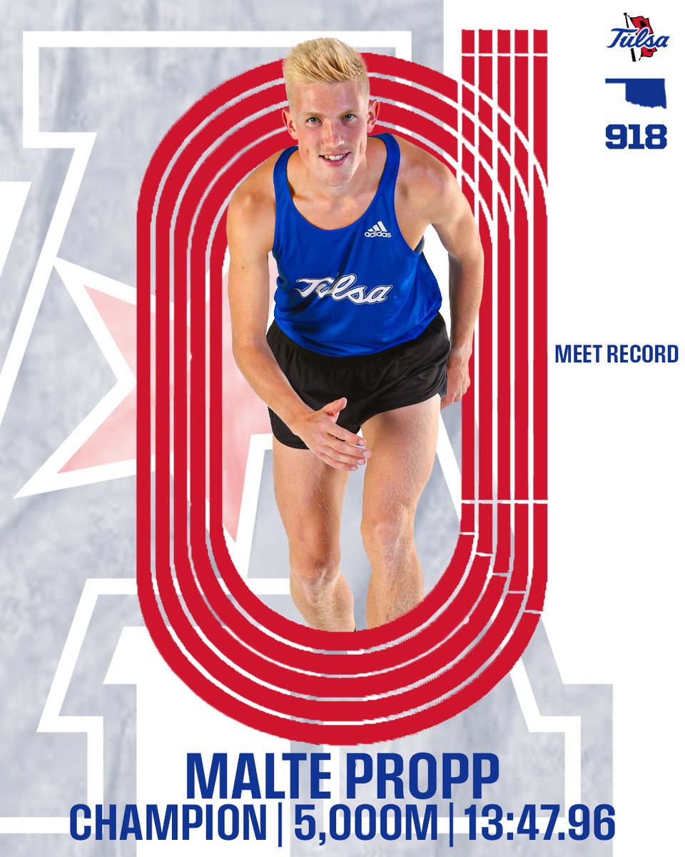 TulsaTrack's tweet photo. Continuing the tradition of Tulsa 5K dominance 💪

Congratulations to Malte Propp on setting a meet record on the way to earning his first indoor title 🥇

#ReignCane https://t.co/rGbG6hz6xn