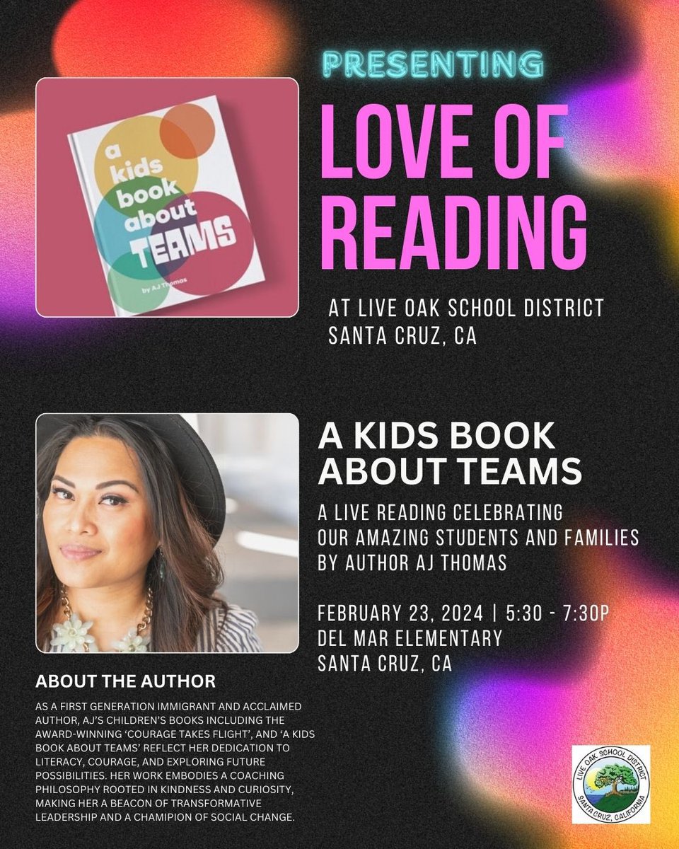 Can’t think of a better way to spend Friday night than celebrating literacy, curiosity, children, and their families in Santa Cruz this evening! #teams