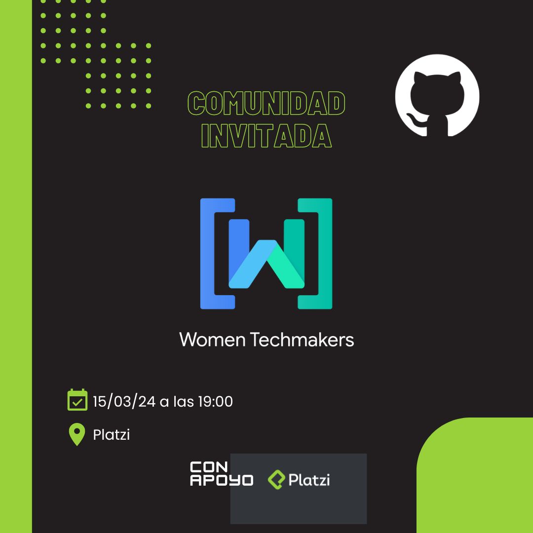 _aleepsy's tweet image. Emocionada por compartirles que se viene la primera de muchas colaboraciones con comunidades en GitHub OpenSource CDMX, ¡Nos vemos el 15 de marzo en Platzi México! 🩵💚
Tenemos invitadas especiales 🥳🥳 @BettySanchez_7 @WTM_MX @Luferjapa
#githubcommunity #comunidadplatzi