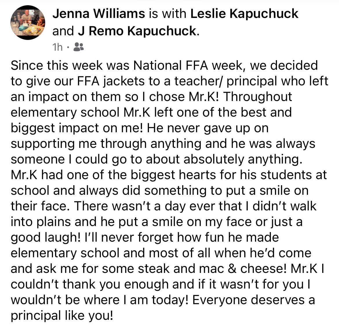 J. Kapuchuck (@principalkap) on Twitter photo Things are hard in education but moments like this make it all worthwhile. I have always loved my job, the communities I have worked in, my staff, and my amazing students. Thank you Jenna!!! The future is better with students like you in it. <a href="/theVAESP/">VAESP</a> #kidsdeserveit <a href="/NAESP/">National Assoc. of Elementary School Principals</a> Things are hard in education but moments like this make it all worthwhile. I have always loved my job, the communities I have worked in, my staff, and my amazing students. Thank you Jenna!!! The future is better with students like you in it. <a href="/theVAESP/">VAESP</a> #kidsdeserveit <a href="/NAESP/">National Assoc. of Elementary School Principals</a>