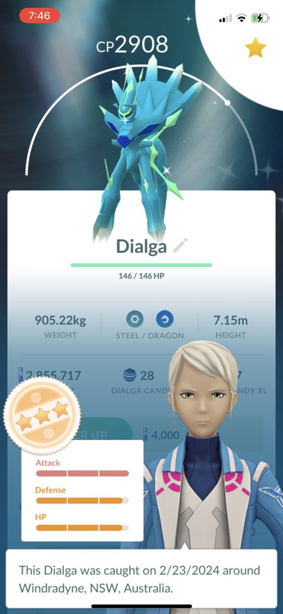 got an invite from australia for my first origin forme dialga and it was a shiny!!!!! feeling like the luckiest person ever #PokemonGOApp #pokemongo #PokemonGOraid