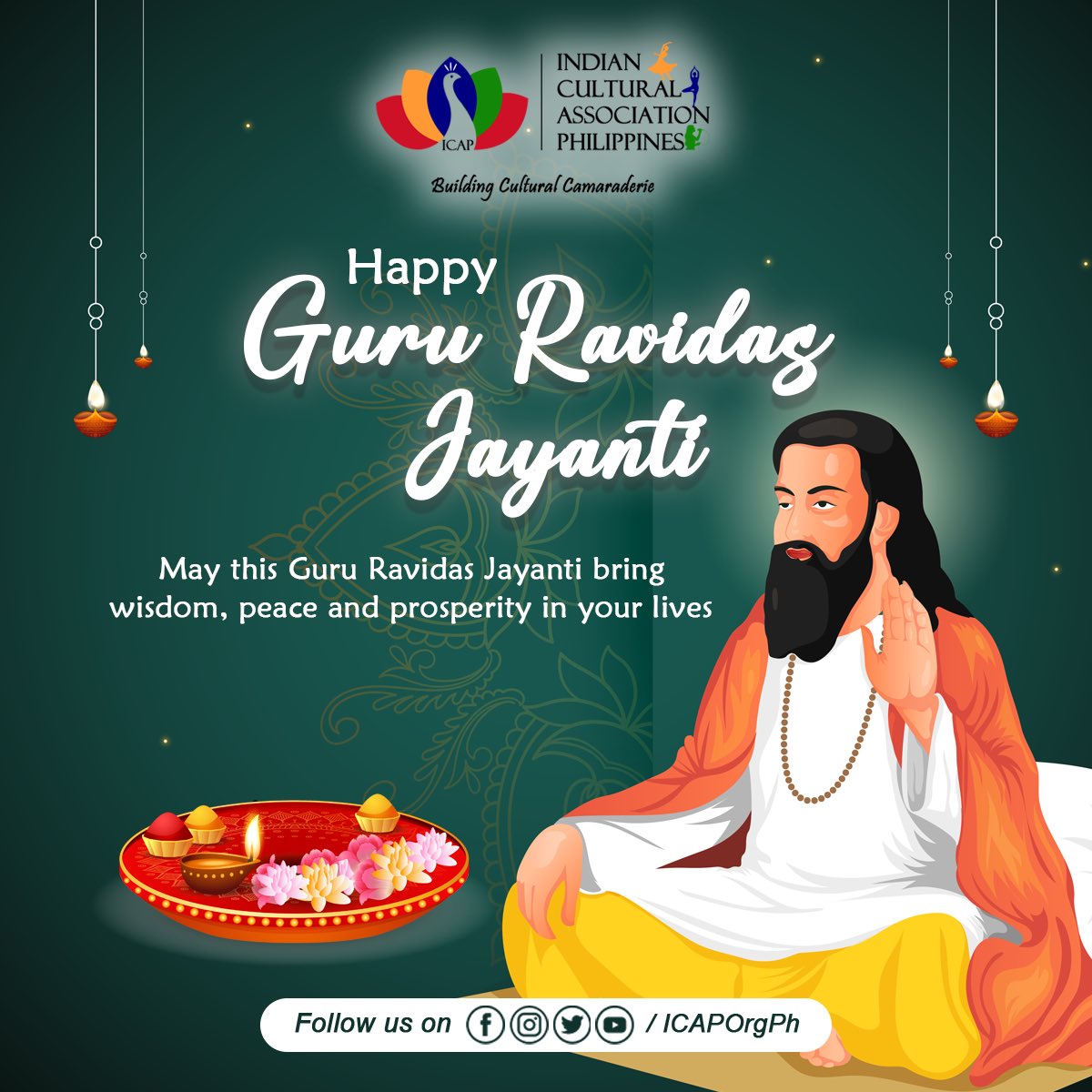 icaporgph's tweet photo. ICAP wishes everyone a very Happy Guru Ravidas Ji Jayanti!!

Stay Tuned! 👇
https://t.co/t5wjgbVHkf

#icaporgph #celebratewithicap #gururavidassji #gururavidassjayanti #gururavidasjayanti https://t.co/6sNrcWqcDE