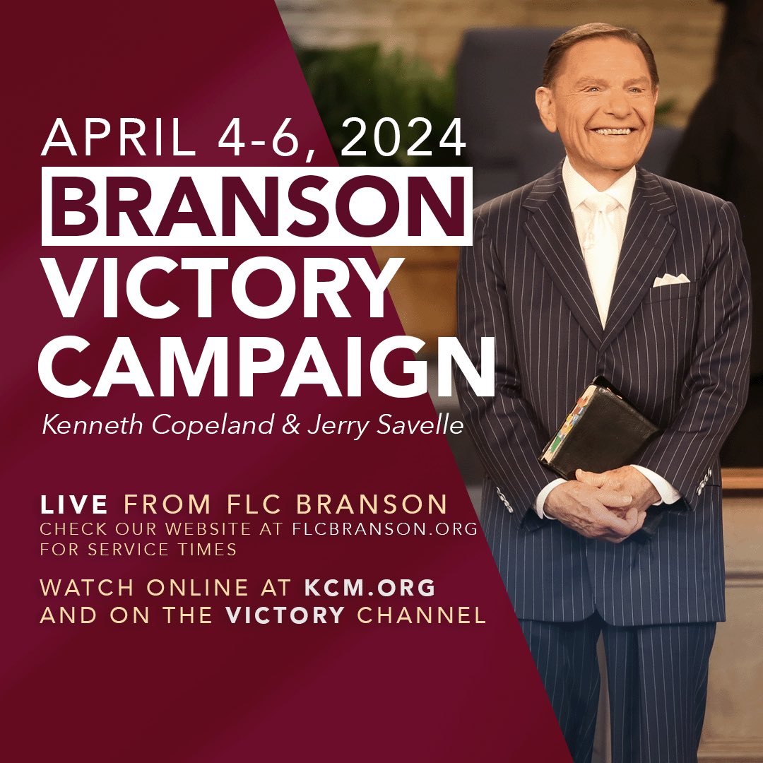 Join us for the 2024 Branson Victory Campaign, April 4-6. Branson, Missouri. flcbranson.org/php/cmnEventLi… #bransonvictorycampaign