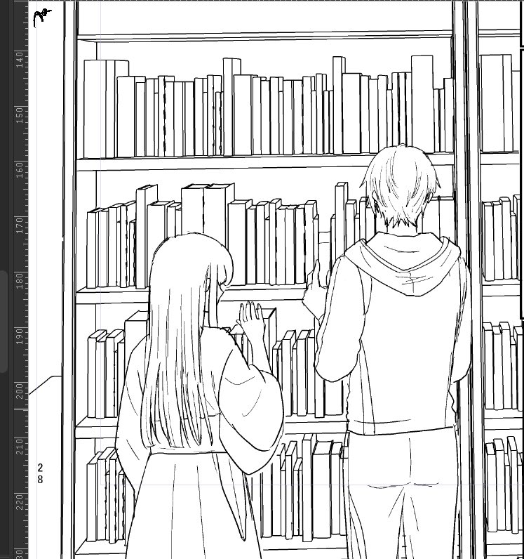 今日でやっと30p目までこれた……線画の終わりが見えてきた… 
