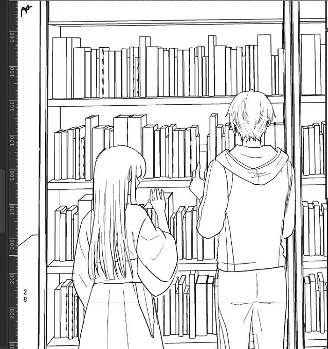 今日でやっと30p目までこれた……線画の終わりが見えてきた… 