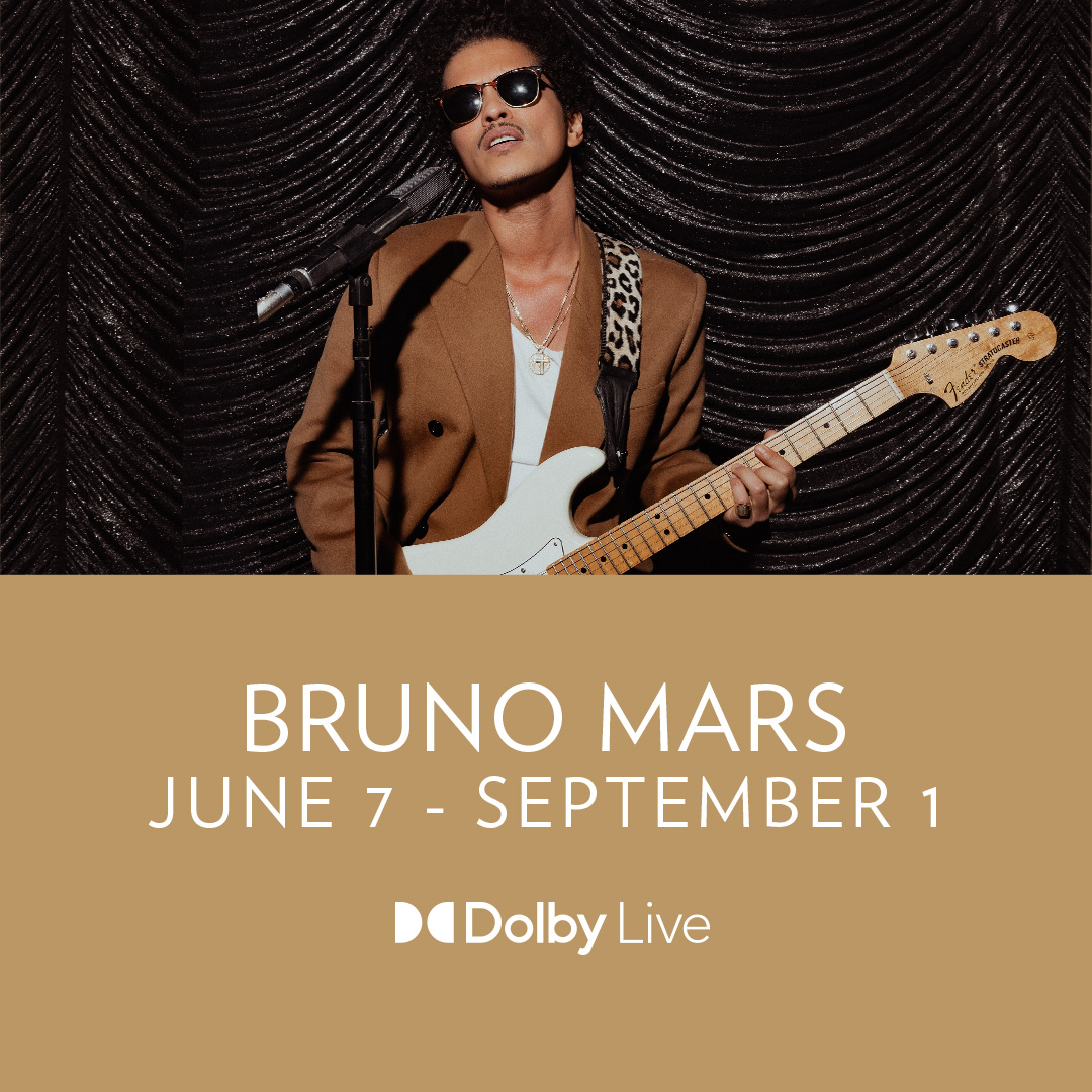Experience the 24k magic just steps away from us. @bruno mars returns to #DolbyLive at @parkmgm June 7 - September. Explore luxurious rooms & suites: spr.ly/6013nSD9x Tix on sale now: spr.ly/6016nSD90