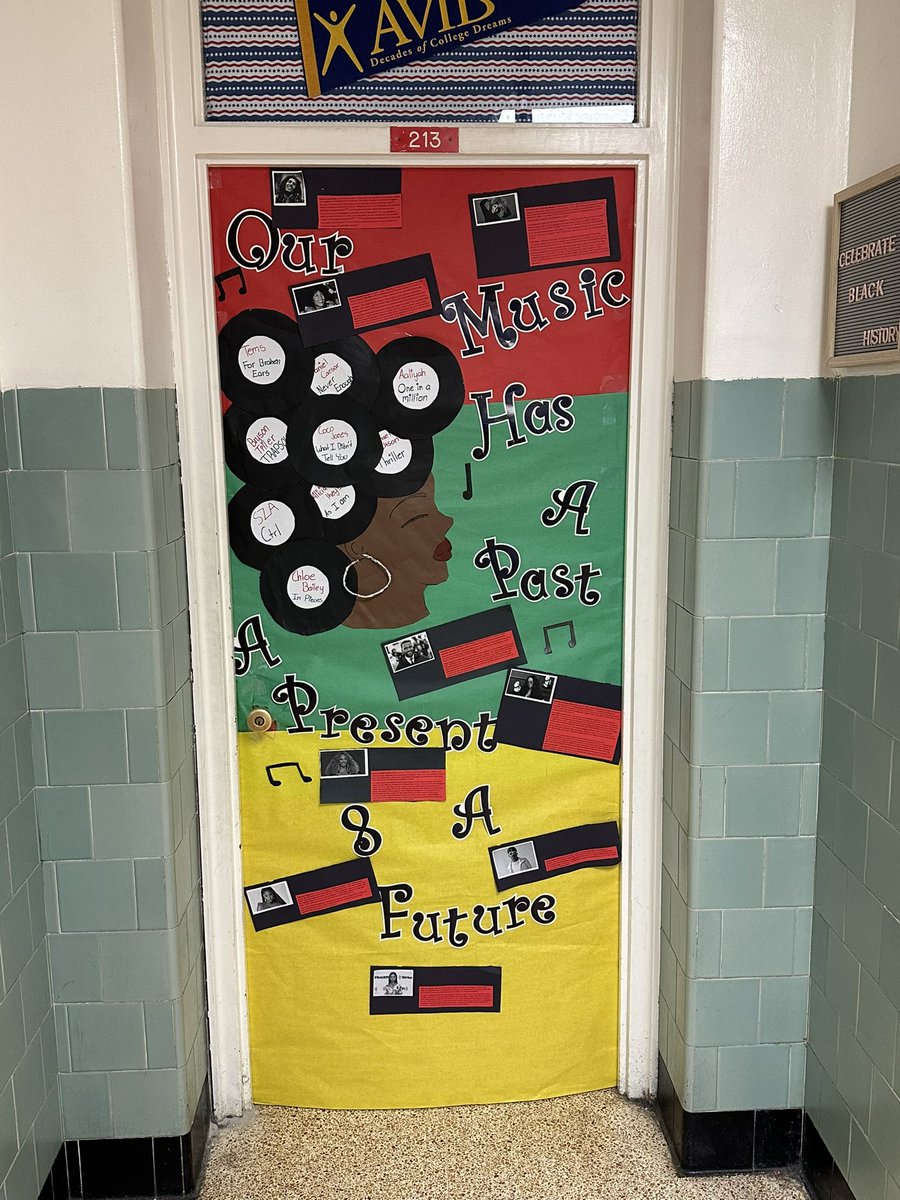 My AVID 8 students did an AMAZING job on our BHM door!