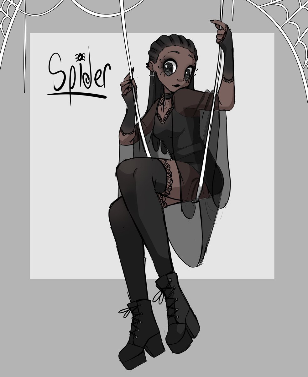 Little_Loopy's tweet photo. been obsessing over the human AU lately so heres spider!! shes probably my favorite out of all the human designs 💕 https://t.co/n0EEc02HFd
