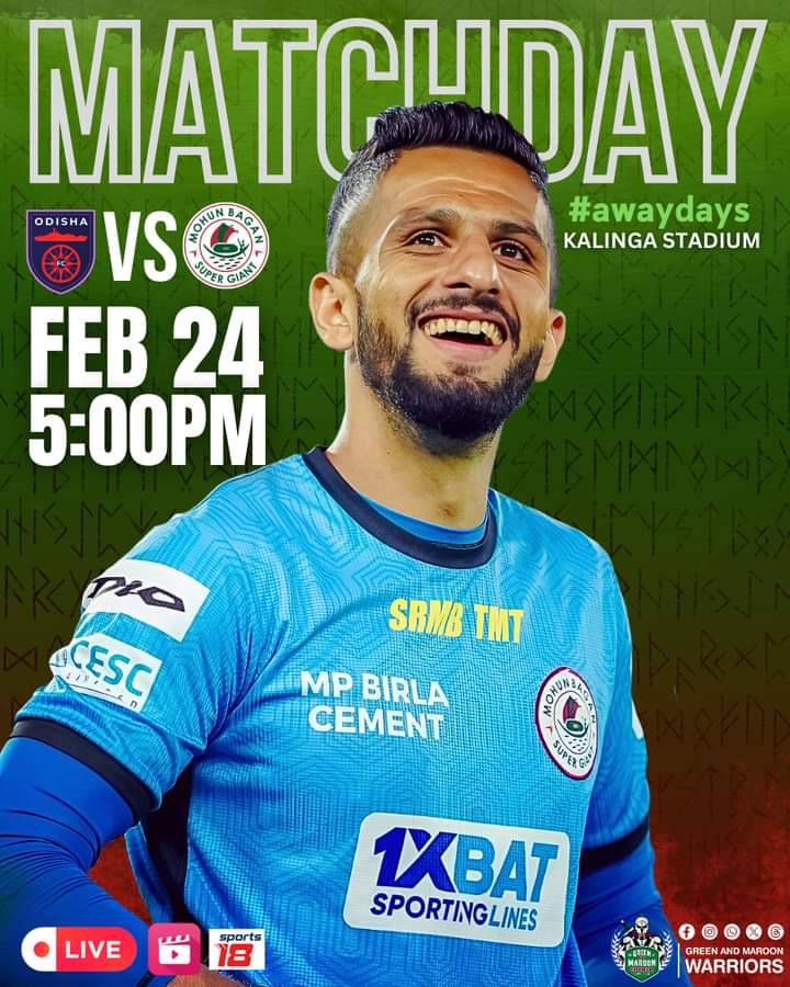 #Mariners, Let's hope for the Best at Bhubaneswar!💚❤️✊🏻

#JoyMohunBagan #Warriors #MatchDay #MBSGVSOFC