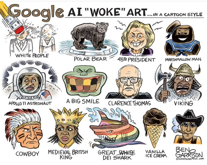WallStreetMav's tweet photo. Google's Gemini is a Woke Joke 🤡🌎 https://t.co/N5BnJvJp4C