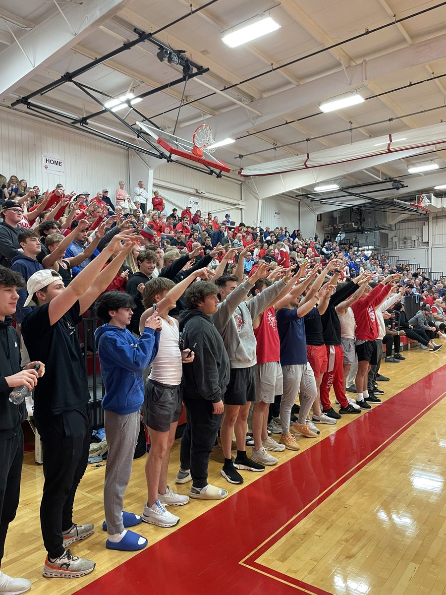 A great student section cheering our Tigers on to a 73-66 victory over Highlands! Bring this energy to districts! 
#wearebeechwood