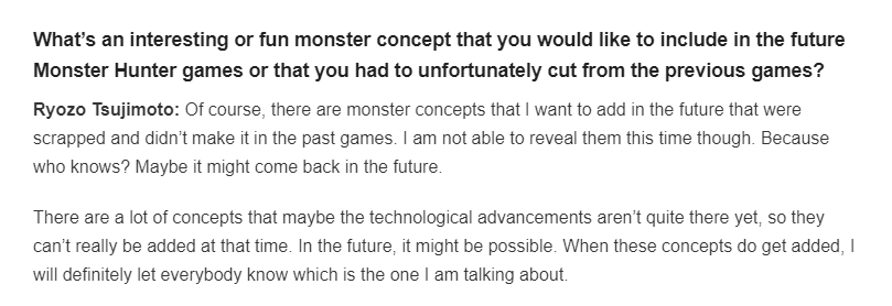 ZuNer0's tweet photo. A thread about discarded Monster Hunter monsters concepts
I want to do this thread because of Ryozo speech in this interview, that left me thinking that maybe one of these discarded concepts could appear in #Monsterhunterwilds #MHwilds
https://t.co/W6fVrjEQ2R https://t.co/isfw3cjvxr