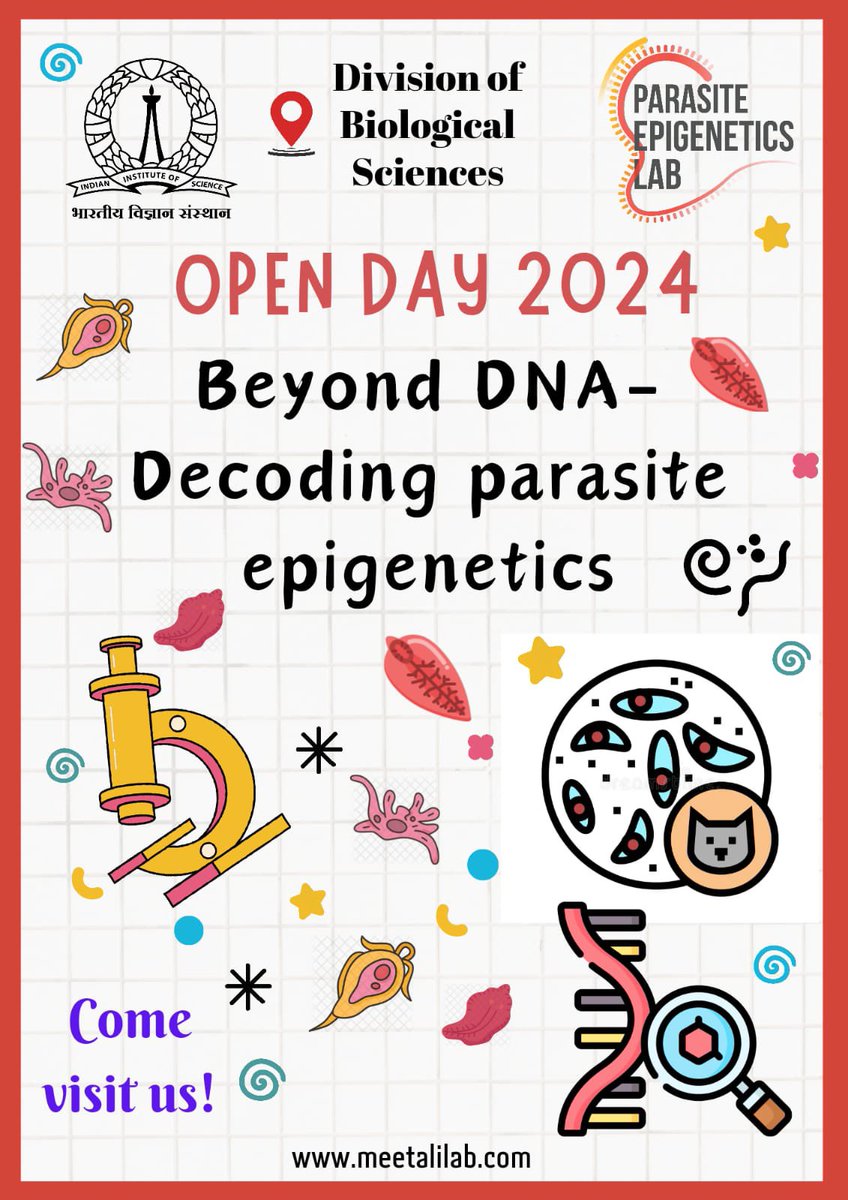 We are all excited to have the public visit us to soak in all the science happening at the institute #IIScOpenDay2024. For some fun games and to know more about #parasites we work with, visit our lab stall on ground floor of biological science building @iiscbangalore #smallRNA
