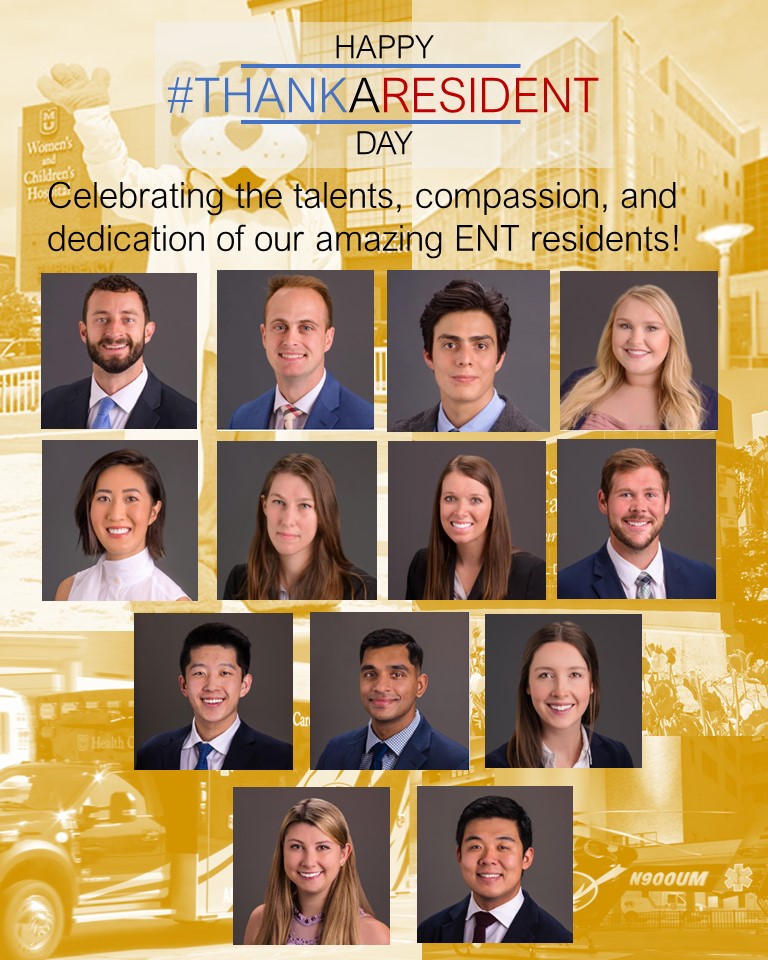 MizzouENT's tweet photo. 🎉 Shining a spotlight on the incredible talents, compassion, and dedication of our amazing ENT residents! They're the future of healthcare, and we're so grateful for their hard work and commitment. #ThankAResidentDay2024 #ResidENTs https://t.co/VtgL7JVOzM