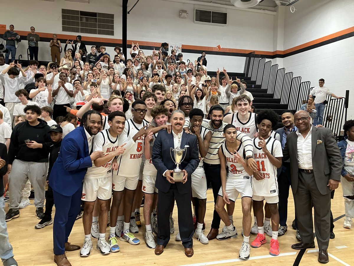 scrimmageplay's tweet photo. Region 4D Champions: Charlottesville boys basketball beats Jefferson Forest 65-54 to win the region title. The Black Knights will host a state quarterfinal game next week. https://t.co/8KTIECz67L