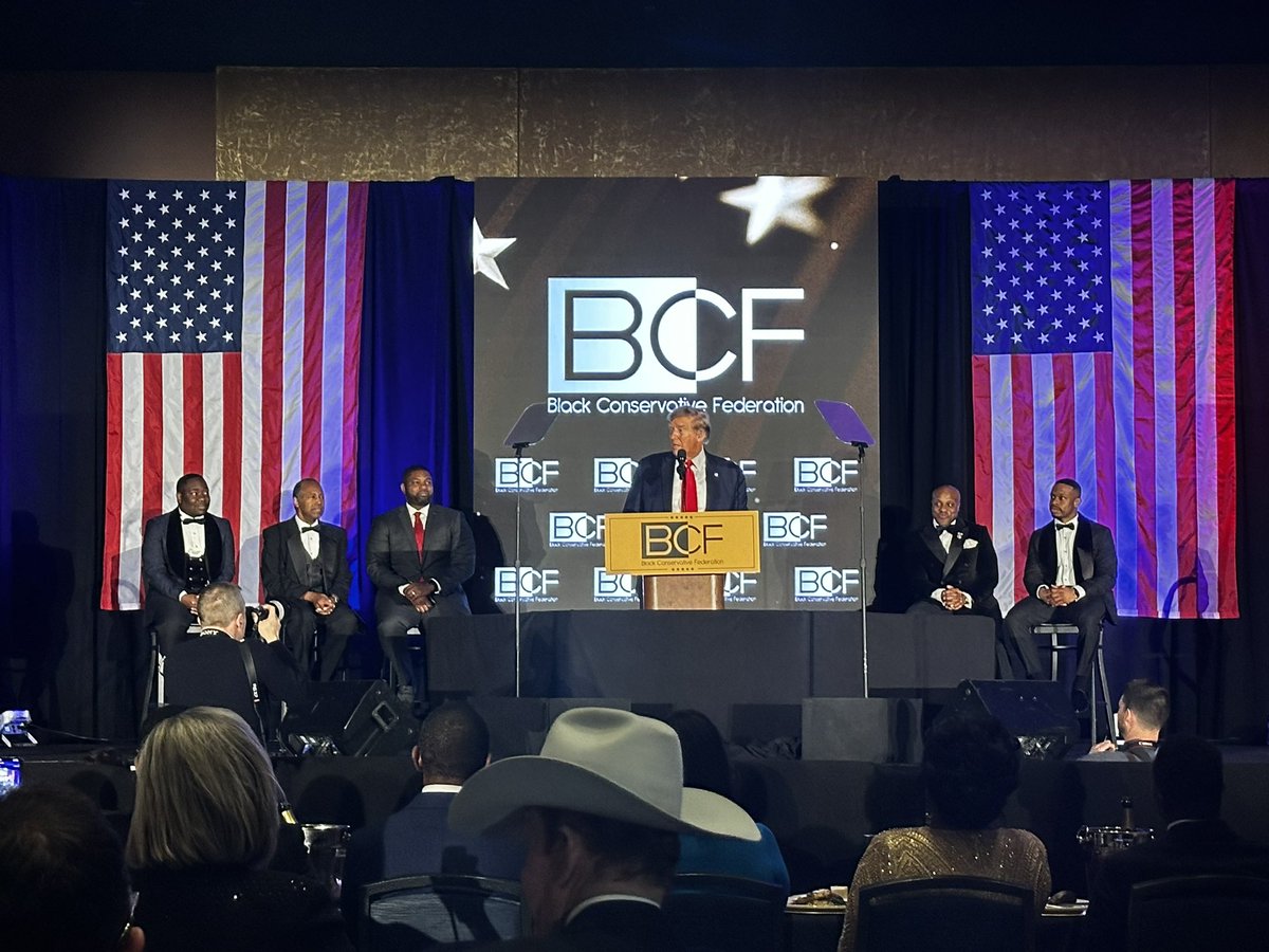 Honored to be on stage with @realDonaldTrump at the Black Conservative Federation dinner in South Carolina. I pray we get him back in the White House. We the People are waking up to what is taking place in our country and it isn’t lost on the black community! @TeamTrump