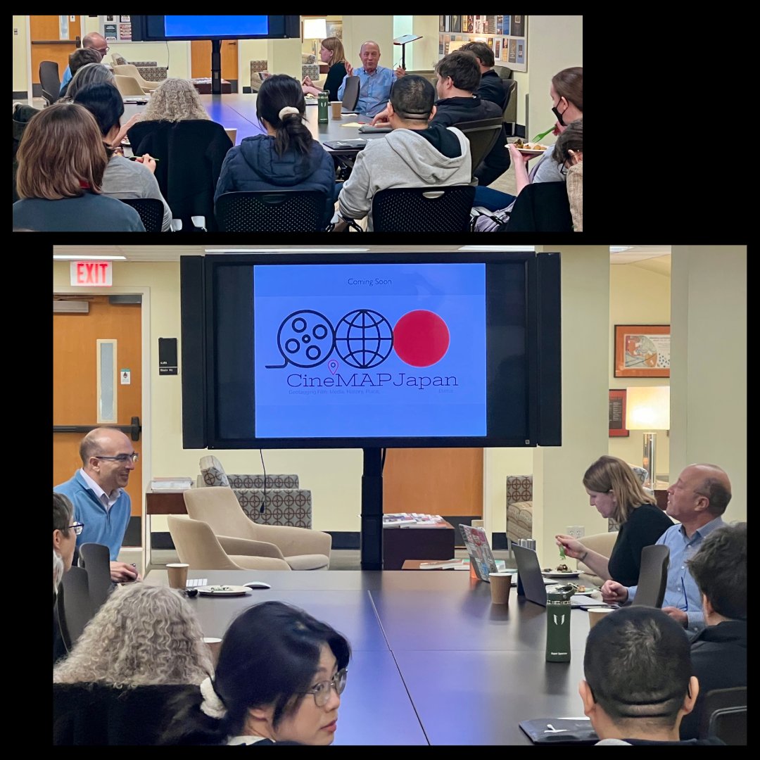 utaustinihs's tweet photo. 3/5: Last week, Jonathan E. Abel @quantumabels stopped by IHS to speak on his latest project CineMAP, a database &amp; visualization tool for thinking about the role of location and place in Japanese film history. Sponsored by Center for East Asian Studies &amp; the Asian Studies Dept. https://t.co/6nzbcESpvo