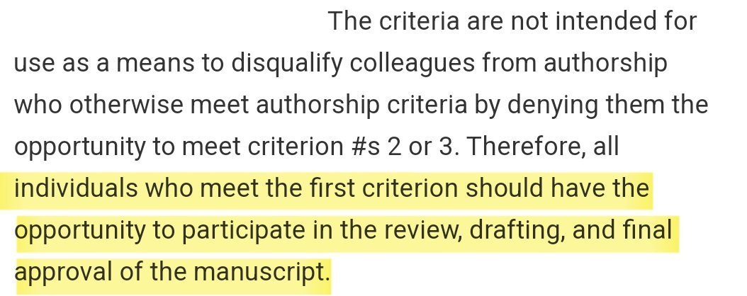 Goodwill_AG's tweet photo. @TPP_MD @KelseyObGyn She wasn't required to meet all 4 criteria. To follow the recommendation, she only had to meet criteria 1, after which it was the responsibility of the corresponding author to provide the opportunity to meet the remaining 3. https://t.co/5eihFReeZr