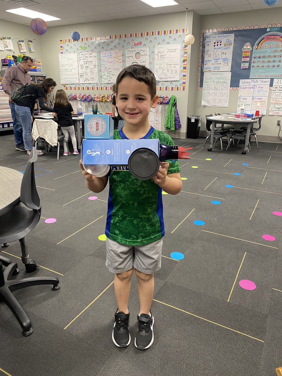 Two of our Kinder Cubs and their shape vehicles! So fun! <a href="/canSTEM/">Cannon Cubs</a> #BeCannonProud #CanKinder