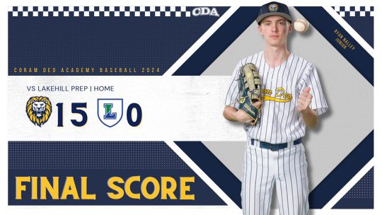 Coram Deo Baseball (@coramdeobsball) on Twitter photo Great way to end the week with an outstanding all around team effort!
Grant Edens (<a href="/GrantKEdens/">Grant Edens</a> ) W 3IP 1H 0ER 4K + 1-2 2R RBI 3SB
Jack Hamm (@jackhamm_4) 1IP 0H 0ER 3K + 1-2 2BB SB
Sebastian Luterek (@Sebaslut5 ) 1-3 R 2RBI
Jack Revering 1-1 2B R RBI SB Great way to end the week with an outstanding all around team effort!
Grant Edens (<a href="/GrantKEdens/">Grant Edens</a> ) W 3IP 1H 0ER 4K + 1-2 2R RBI 3SB
Jack Hamm (@jackhamm_4) 1IP 0H 0ER 3K + 1-2 2BB SB
Sebastian Luterek (@Sebaslut5 ) 1-3 R 2RBI
Jack Revering 1-1 2B R RBI SB