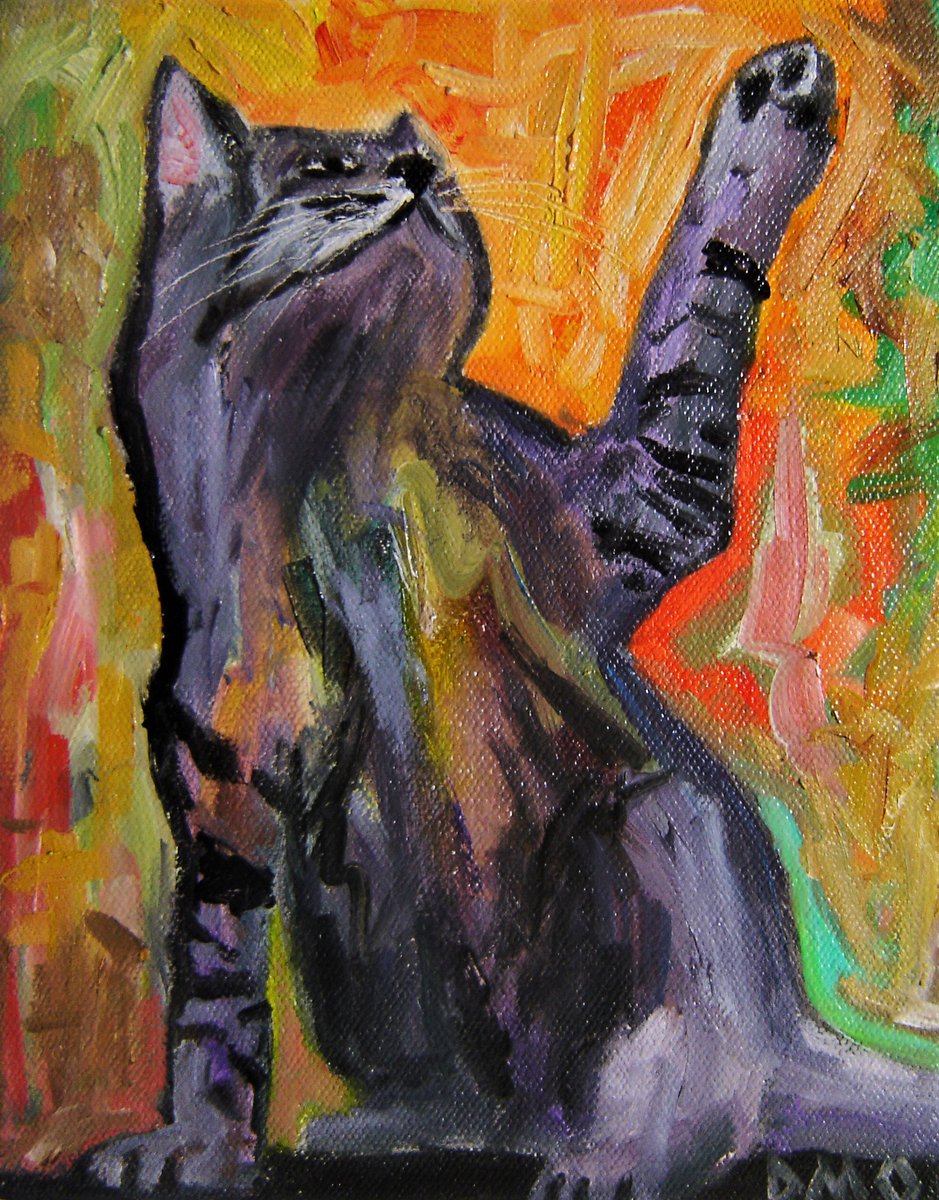 D.Oberling #catlovers #oilpainting #abstractart #modernart #meow #kittyart #felineart.