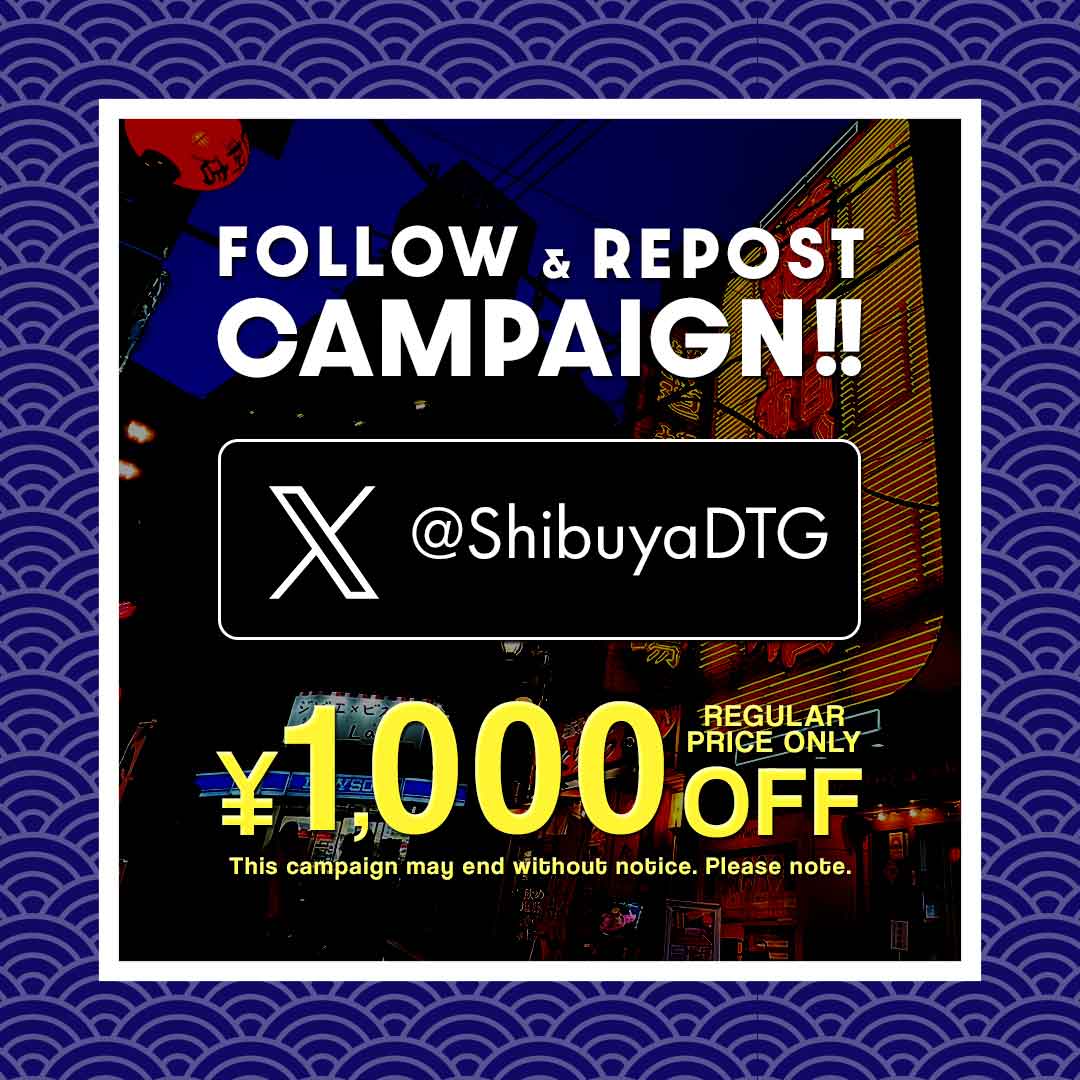 ／
Let's go to Tokyo's Shibuya Dotonbori Gekijyo!
＼
【Follow &amp; Repost】
Regular price of 5,000 yen is discounted to 4,000 yen!

How to participate in the campaign
1. Follow  <a href="/ShibuyaDTG/">SHIBUYA DOTONBORI GEKIJYO</a>
2. Repost this post
3. Present "retweet screen" at the time of admission to get a discount!