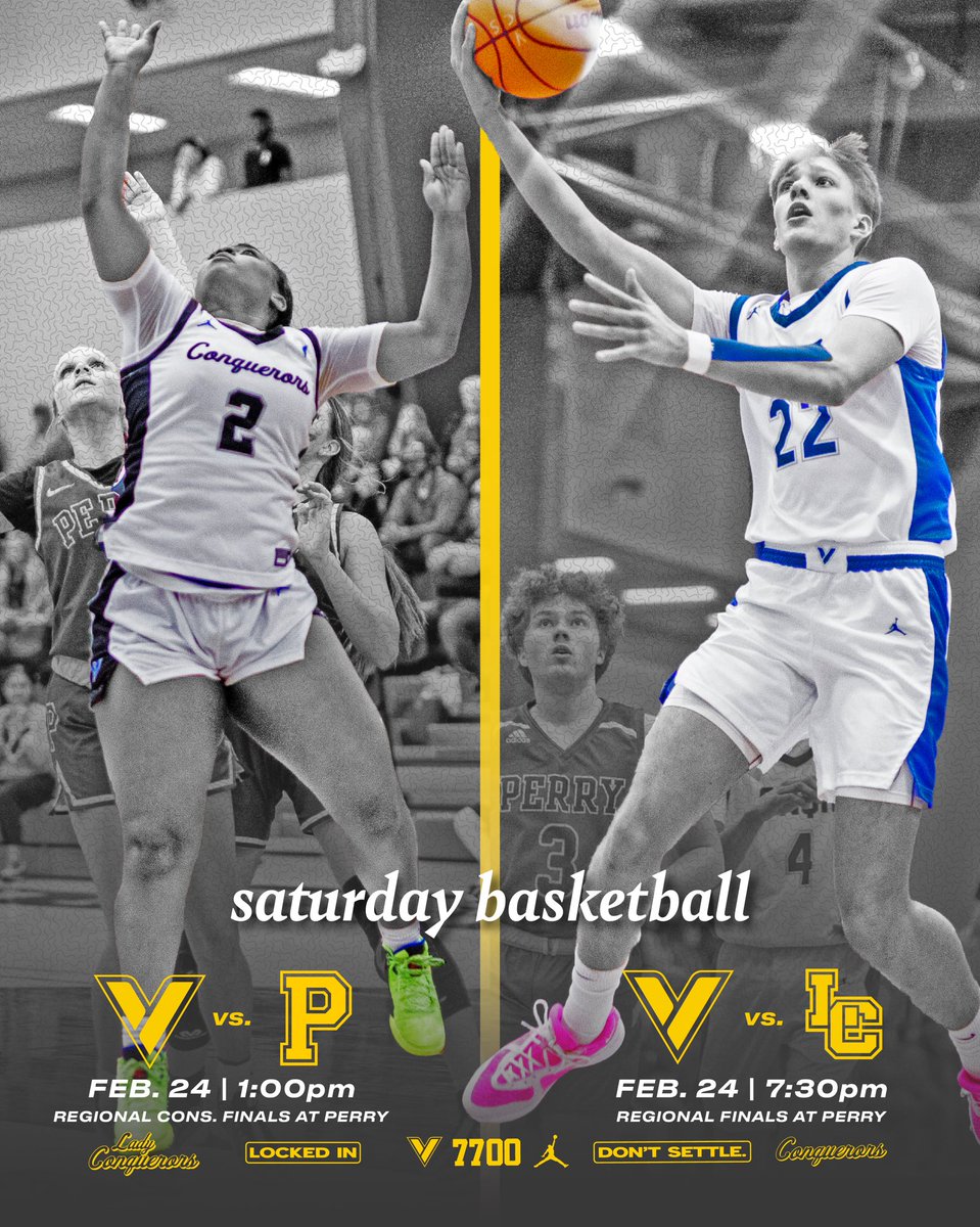 Games are set for Saturday! @VictoryGBB take on Perry at 1:00pm to each their bid to Area! @CNQR_hoops take on Lincoln at 7:30pm to win Regionals! Both games are at the Maroon Athletic Center in Perry, OK! LOCKED IN! DON’T SETTLE! #CNQR #OKPREPS