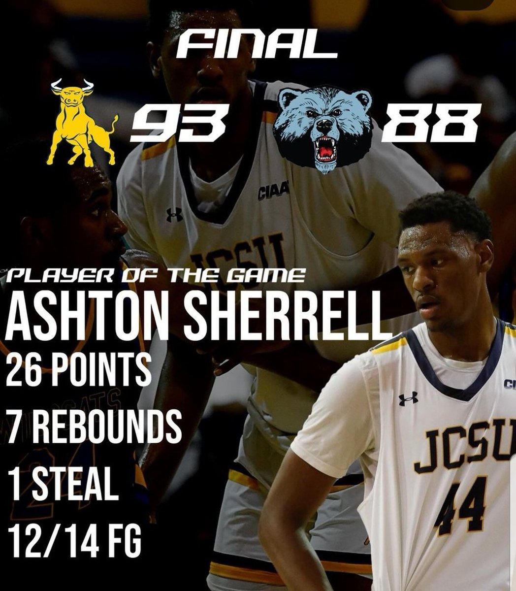 HBCU Premier Sports Men's Basketball Player of the Game 
* Johnson C Smith University Ashton Sherrell 26 pts against Livingstone College 
📷HBCUOD