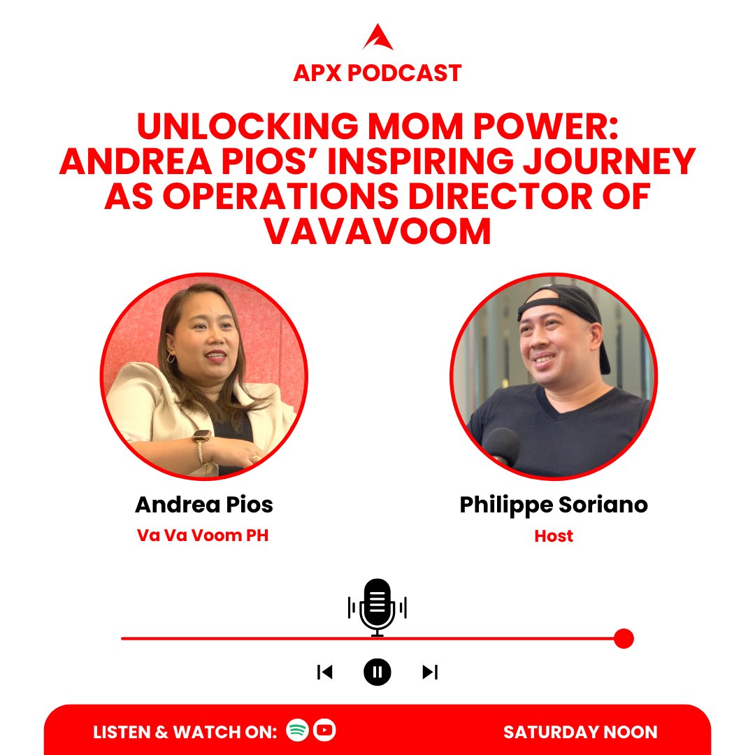 apxphilippines's tweet photo. Unlocking Mom Power: Andrea Pios’ Inspiring Journey as Operations Director of VaVaVoom
Tune in to the APX Podcast NOW!
https://t.co/YGd6P6V6fO
#APX #APXPH #APXVA #VA #VirtualAssistant #VAinPH #APXPodcast #Podcast #Spotify #Youtube #explorepage #virals #trending #foryou #fy https://t.co/2h0cf2Ahf8