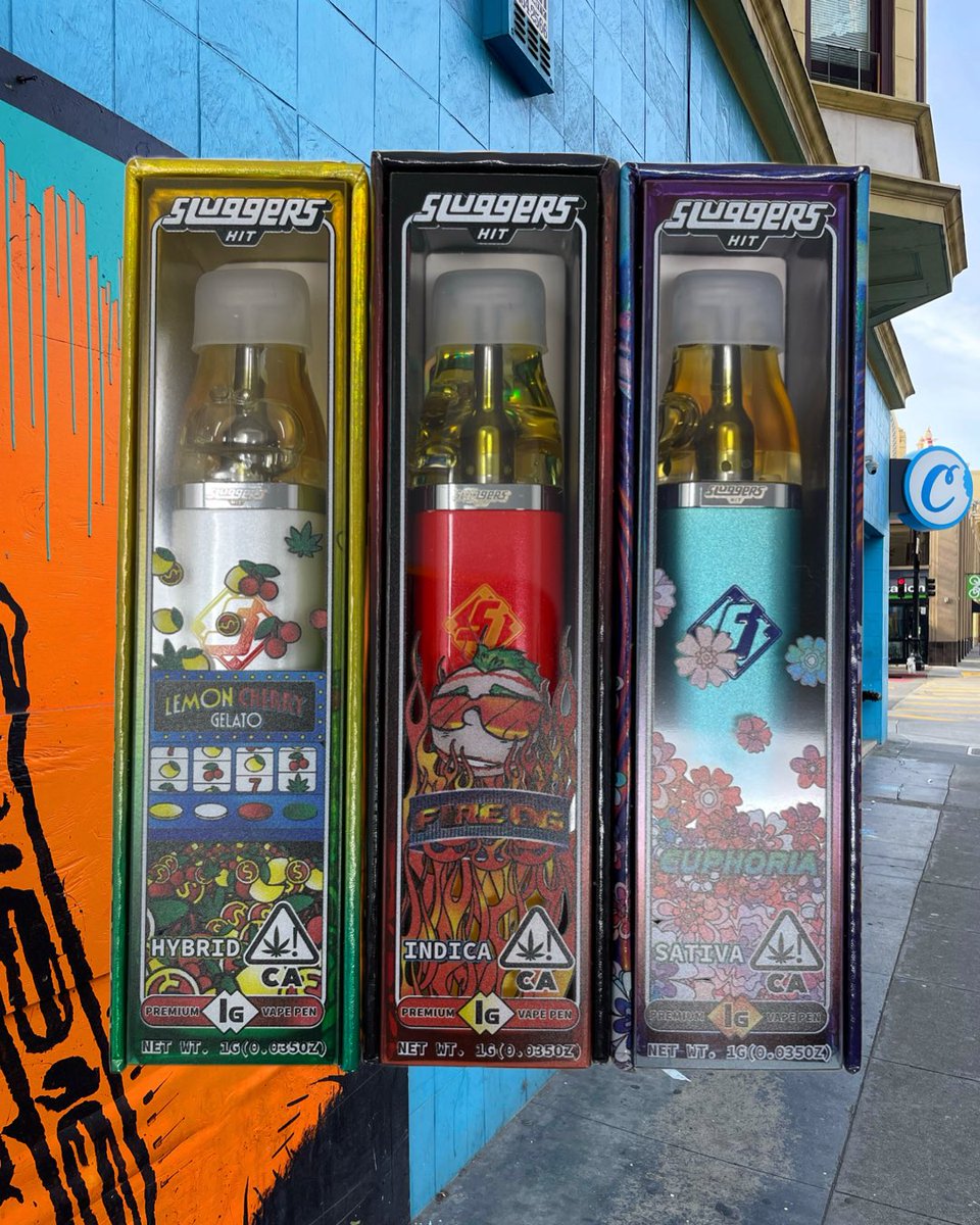 elf bar vape uk Sluggers Hit disposable vapes 💨 are here at Cookies Oakland 🍪 • Lemon  Cherry Gelato 🍋🍒 • Fire OG 🔥 • & Euphoria ✨ Come to the shop and try  them today 🩵